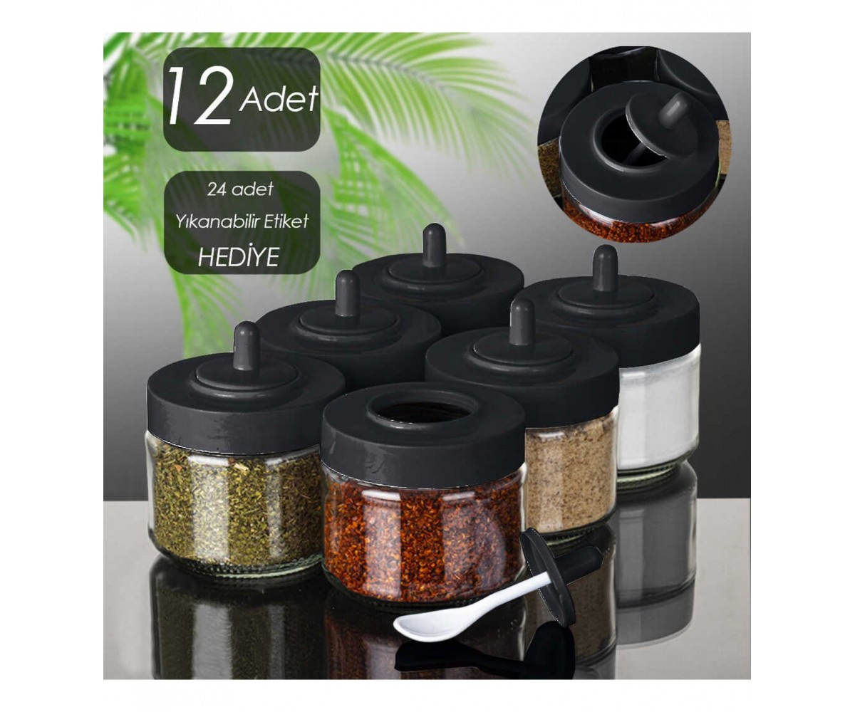 Porsima Nur-918 Spice Bowl - Spice Set - Spice Set with Spoon - Spice Set with Label Porsima Nur-918 Spice Bowl - Spice Set - Spice Set with Spoon - Spice Set with Label
