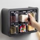 Porsima Set of 6 Spice Jars with Stand, Self-Adhesive Spice Set with Spoon and Lid, Black Porsima Set of 6 Spice Jars with Stand, Self-Adhesive Spice Set with Spoon and Lid, Black