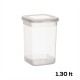 Porsima 431-12 12-Piece Labeled Square Storage Container Flour Food Provisions Pulses Storage Container - 1.30 lt Transparent