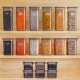 Porsima 433-GR-6 18 Liter Square Labeled Food Provisions Spice Storage Container Set 6x(0.60+1.30+1.90) Lt Gray