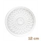 Porsima Alya Patterned Upright Plate - 6 Piece Glass Presentation Cake Cookie Cake Catering Serving Plate - 12 cm