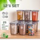 Porsima 1023 12 Li Rectangular Multi-Purpose Food Storage Container Set with Label and Lid - 2.1 Lt