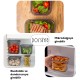 Porsima 1027 6-Piece Rectangular Multi-Purpose Food Storage Container Set with Label and Lid - 2.1 Lt