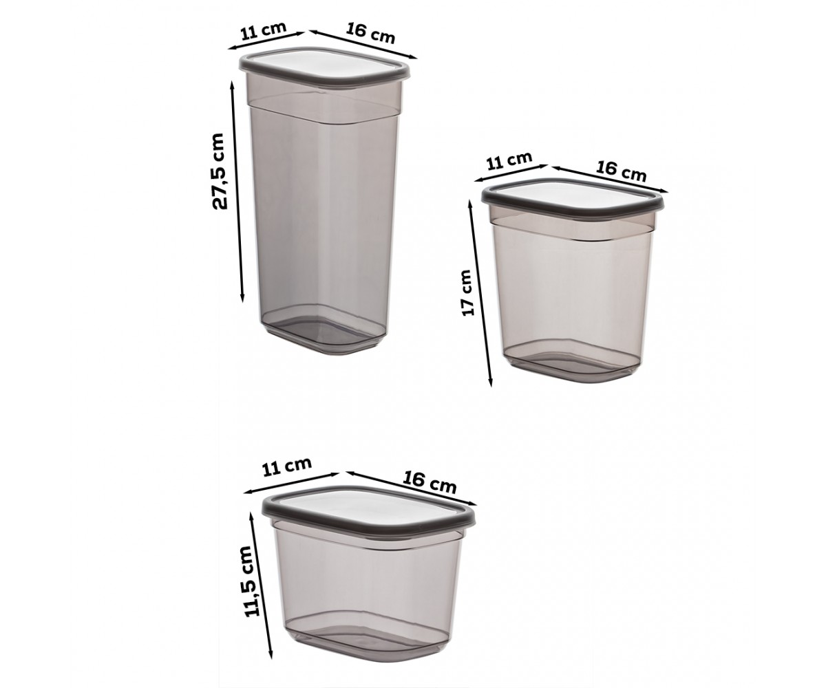 Porsima 1032 12 Li Labeled Food Provisions Pulses Storage Container Set 4x(3,2 - 2,1 - 1,3) Lt