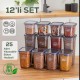 Porsima 1032 12 Li Labeled Food Provisions Pulses Storage Container Set 4x(3,2 - 2,1 - 1,3) Lt
