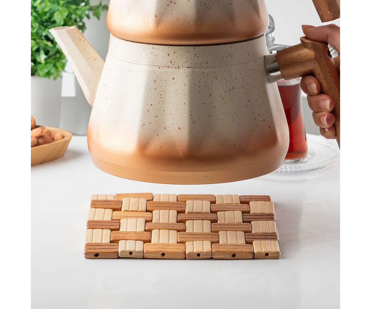 Porsima M9263-79 Bamboo Square Trivet - 17X17 cm