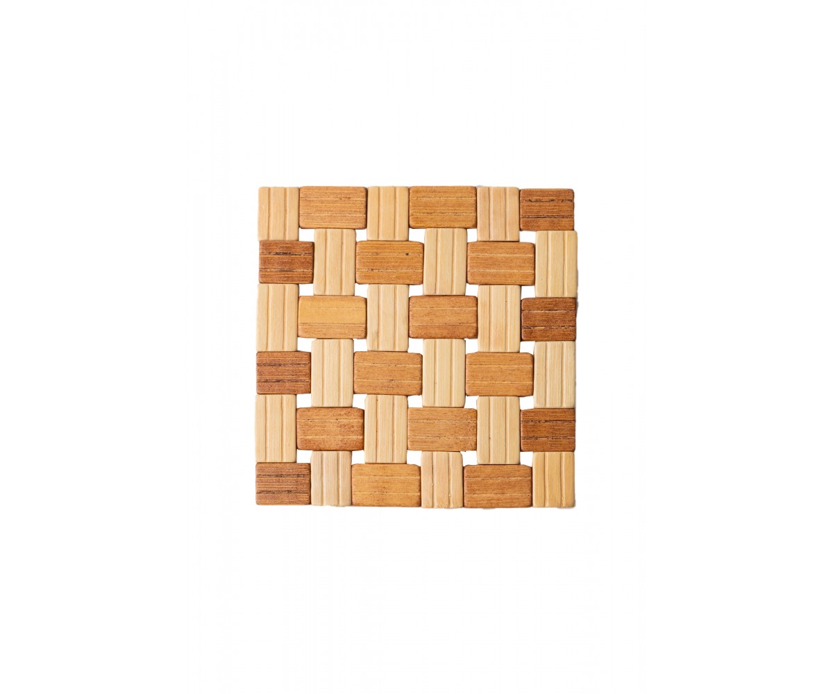 Porsima M9263-79 Bamboo Square Trivet - 17X17 cm