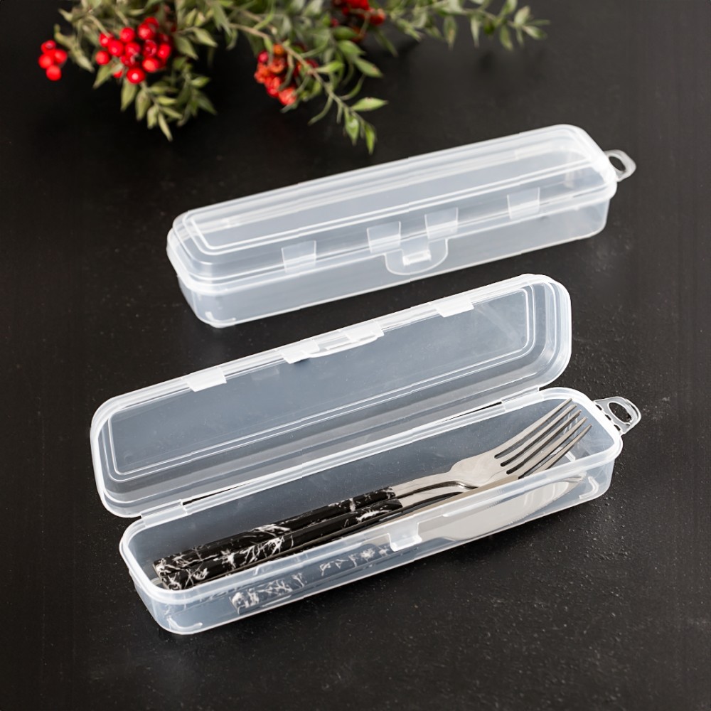 Porsima TE-192 Transparent Pen Holder Pencil Box - Fork Spoon Knife Storage Box - Multix Box