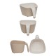 Porsima G-576 2 Piece Plastic Strainer Multi-Purpose Pasta Fruit Vegetable Rice Washing Strainer Beige White