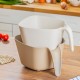Porsima G-576 2 Piece Plastic Strainer Multi-Purpose Pasta Fruit Vegetable Rice Washing Strainer Beige White