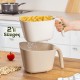 Porsima G-576 2 Piece Plastic Strainer Multi-Purpose Pasta Fruit Vegetable Rice Washing Strainer Beige White