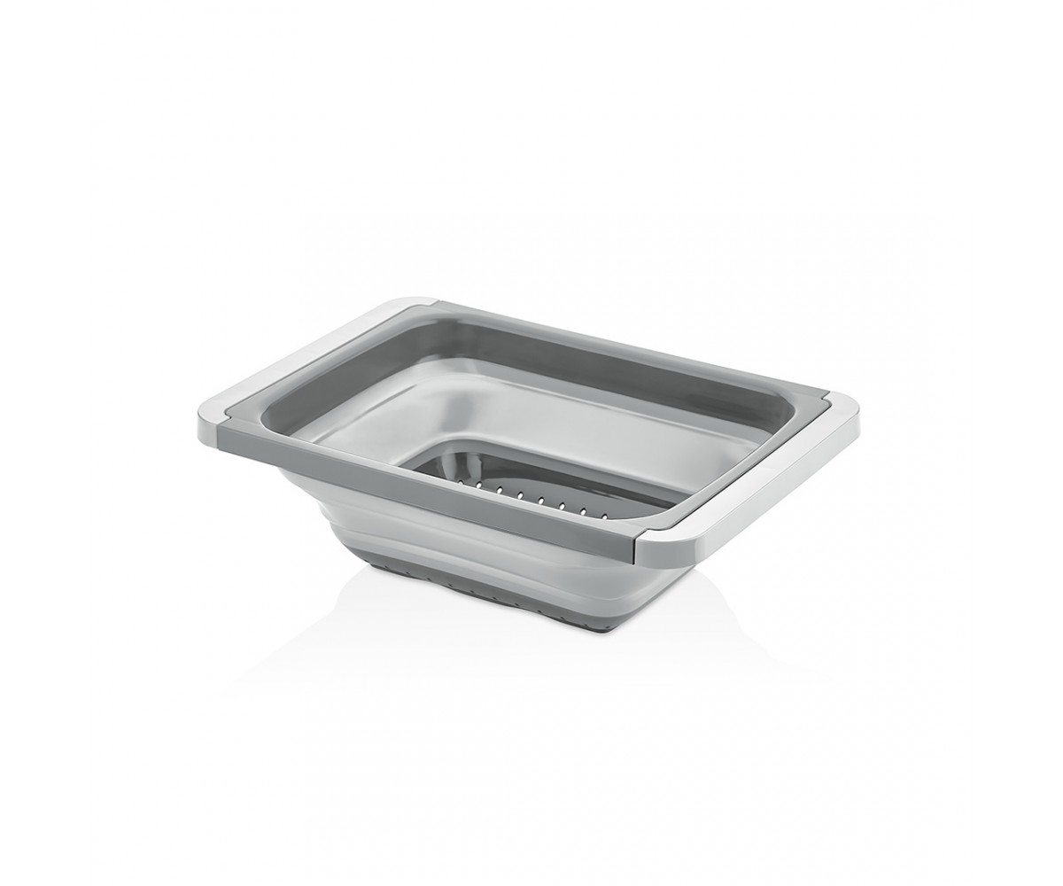 Porsima L-00852-2 Silicone Large Size Foldable Accordion Sink Strainer - 5.5 L Rectangular Gray Porsima L-00852-2 Silicone Large Size Foldable Accordion Sink Strainer - 5.5 L Rectangular Gray