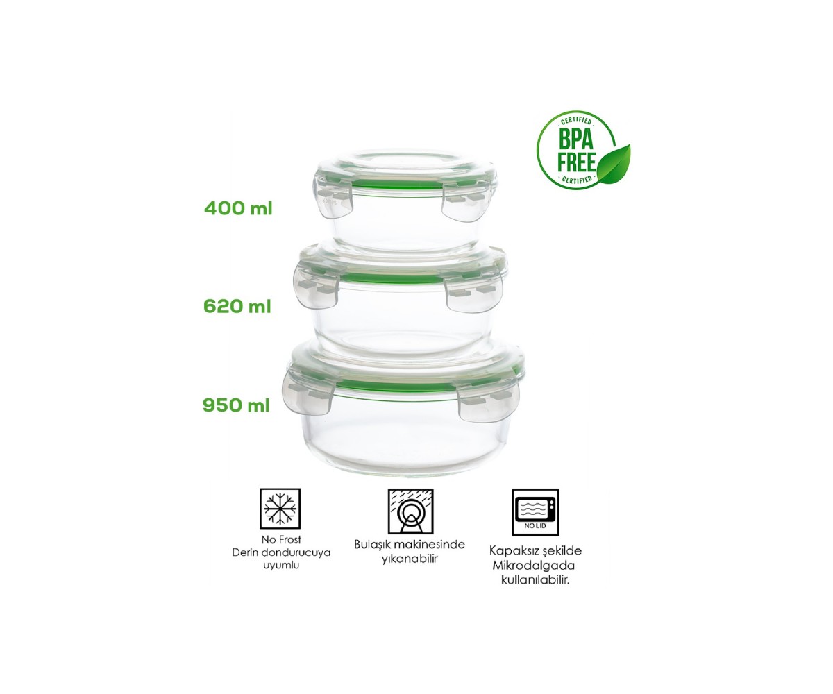 Porsima Multi-Purpose Glass 6-Piece Food Storage Container Set with Lockable Leakproof Lid Porsima Multi-Purpose Glass 6-Piece Food Storage Container Set with Lockable Leakproof Lid
