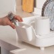 Porsima AKL-060 White Luxury Plate Rack Dish Rack-Dish Basket with Directional Water Flow Channel-With Cutlery