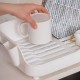 Porsima AKL-060 White Luxury Plate Rack Dish Rack-Dish Basket with Directional Water Flow Channel-With Cutlery