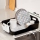 Porsima AKL-060 Black Luxury Plate Rack Dish Rack-Dish Basket with Directional Water Flow Channel-With Cutlery