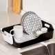 Porsima AKL-060 Black Luxury Plate Rack Dish Rack-Dish Basket with Directional Water Flow Channel-With Cutlery