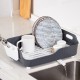 Porsima AKL-060 Gray Luxury Plate Rack Dish Rack-Dish Basket with Directional Water Flow Channel-With Cutlery