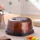 Porsima 1091 Anthracite Round Cake Pastry Pastry Storage Container - Carrying Jar with Locked Lid 25 cm