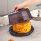 Porsima 1091 Anthracite Round Cake Pastry Pastry Storage Container - Carrying Jar with Locked Lid 25 cm