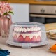 Porsima 1092 Gray Round Cake Pastry Storage Container - Carrying Jar with Locked Lid 25 cm