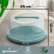 Porsima 1093 Dark Green Round Cake Pastry Storage Container - Carrying Jar with Locked Lid 25 cm Porsima 1093 Dark Green Round Cake Pastry Storage Container - Carrying Jar with Locked Lid 25 cm