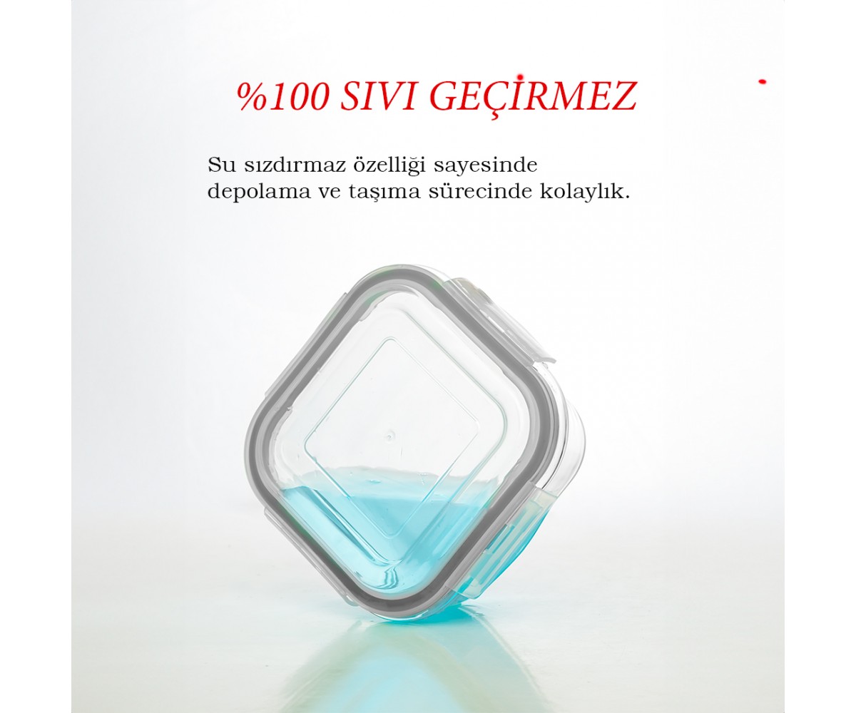 Porsima 800 Ml Glass Storage Container - Gray Porsima 800 Ml Glass Storage Container - Gray