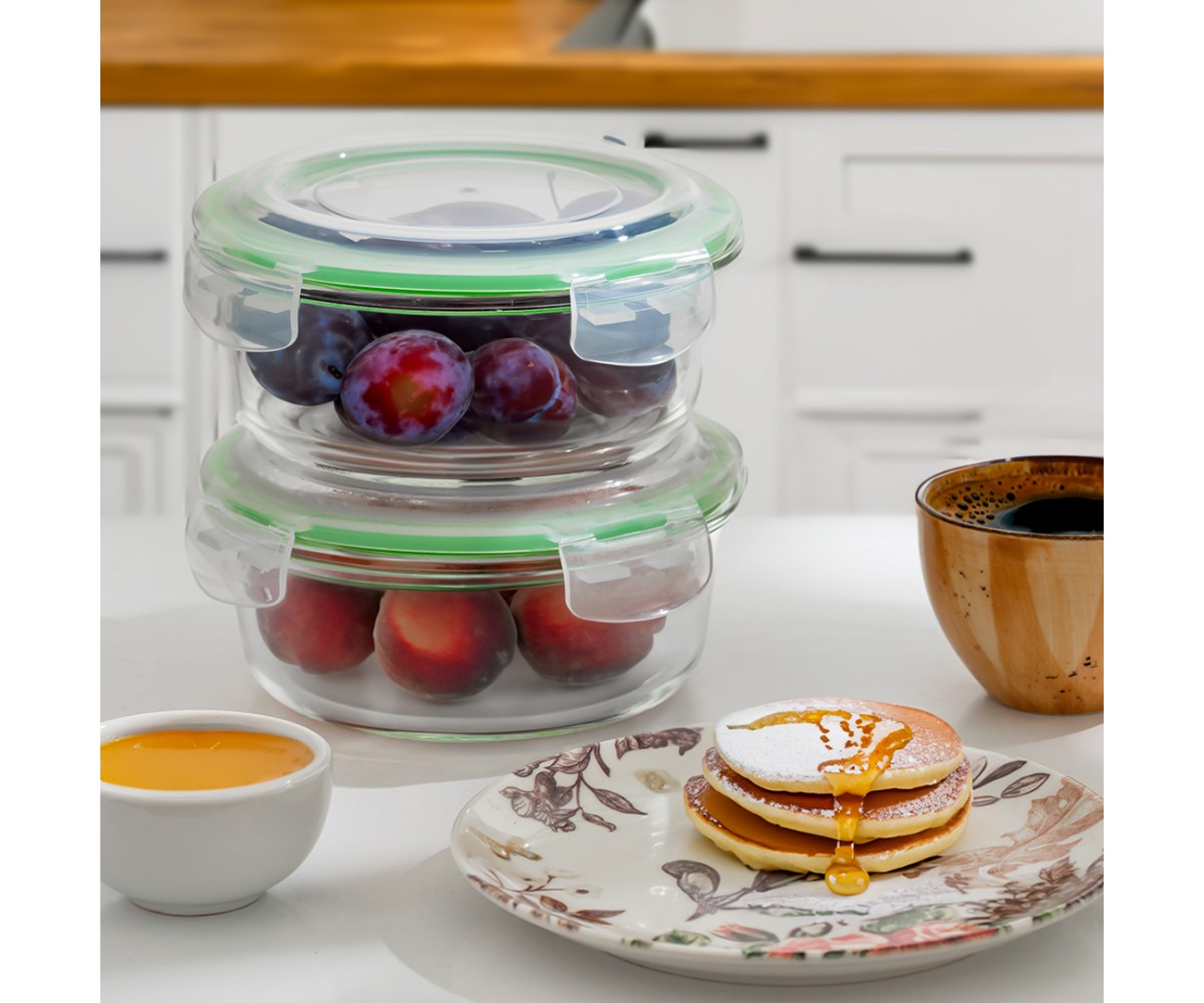 Porsima 950 Ml Glass Storage Container - Green