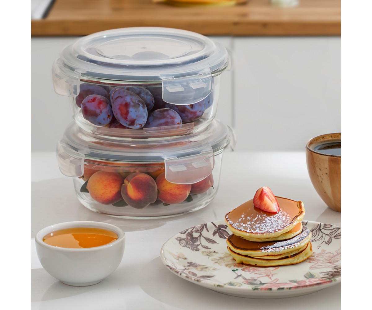 Porsima 950 Ml Glass Storage Container - Gray