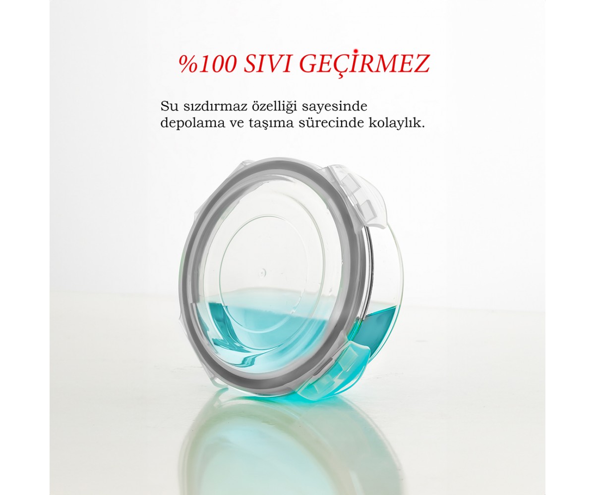 Porsima 620 Ml Glass Storage Container - Gray