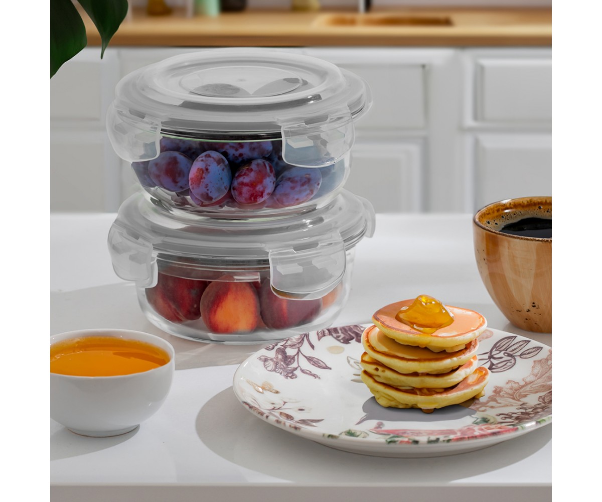 Porsima 620 Ml Glass Storage Container - Gray